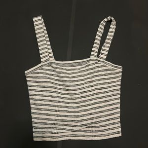 Black and white striped American eagle crop top